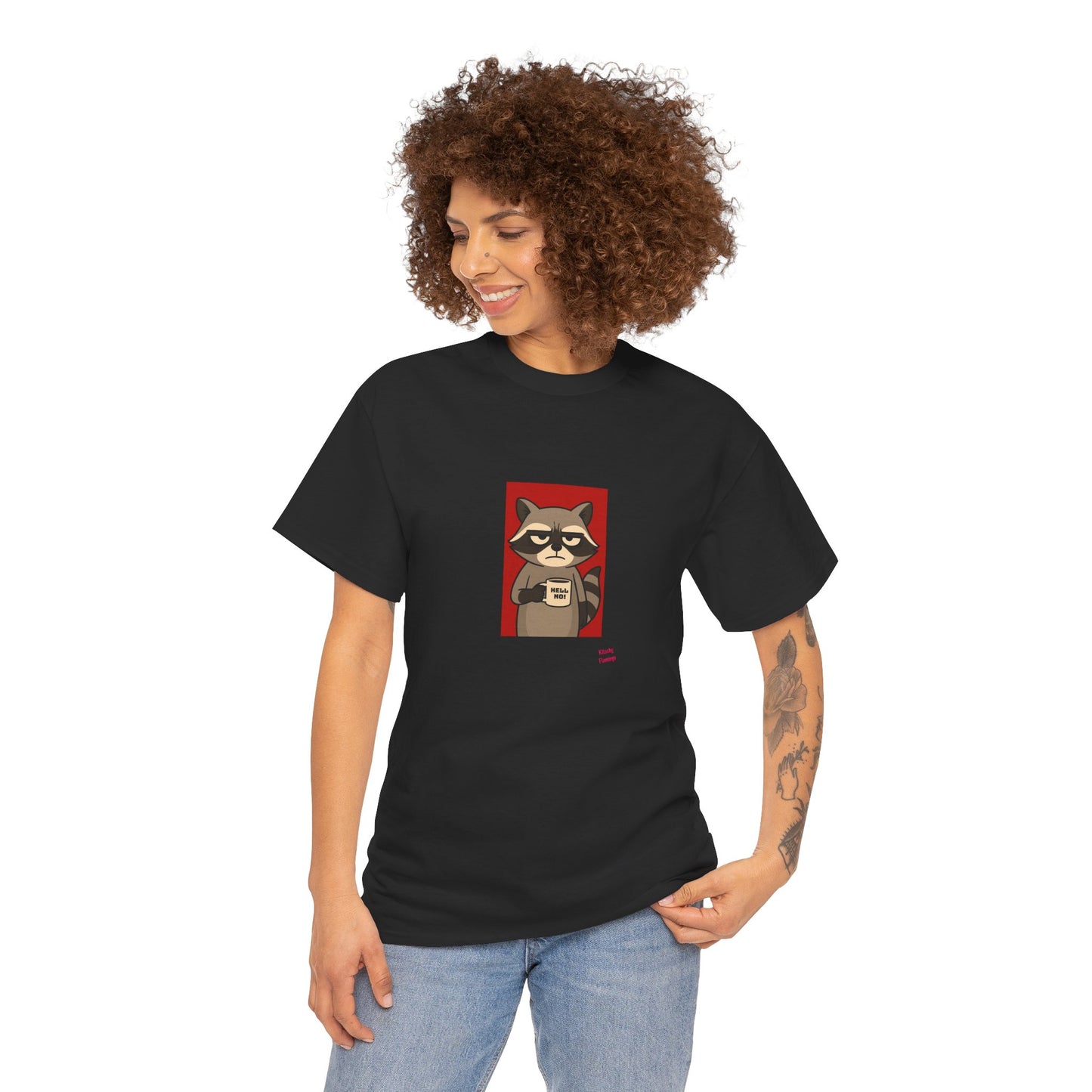 Charming Raccoon Unisex Heavy Cotton Tee, Cute Pet Lover Shirt, Gifts for Animal Lovers, Casual Wear, Birthday Gift Idea