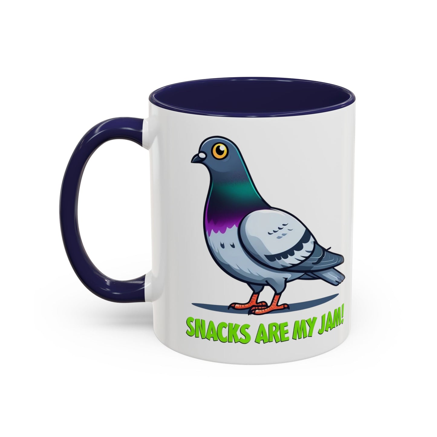 Funny Pigeon Coffee Mug, Unique Gift for Bird Lovers, Office Mug, Snack Lovers, Cute Animal Mug
