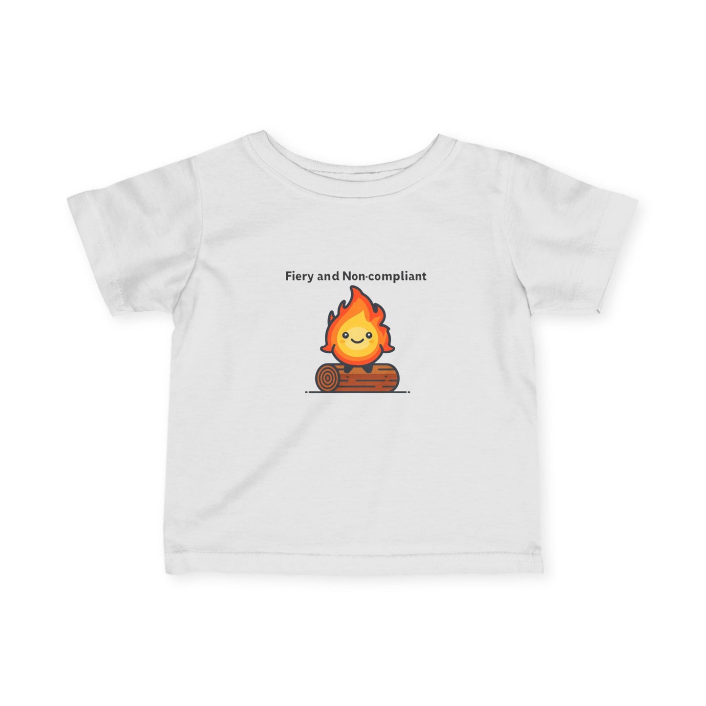 Infant Fine Jersey Tee with Fiery Character Design for Playful Kids, Fun Baby Gift, Cute Toddler Shirt, Kids' Party Wear