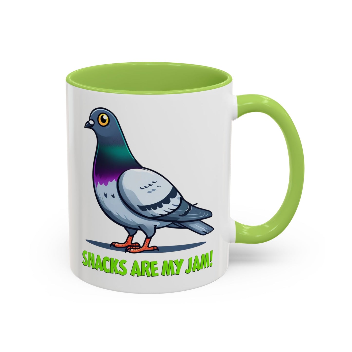 Funny Pigeon Coffee Mug, Unique Gift for Bird Lovers, Office Mug, Snack Lovers, Cute Animal Mug