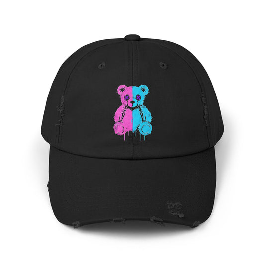 Melting Bear Distressed Cap Design, Trendy Hat, Casual Wear, Gift for Him/Her, Summer Accessory