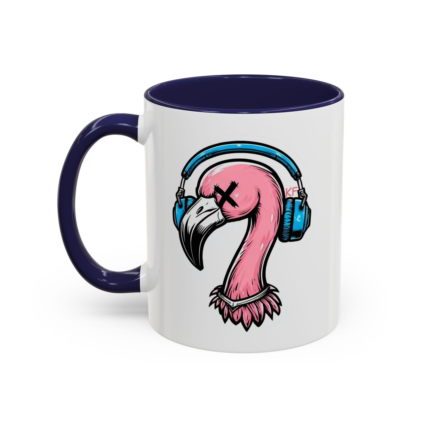 Vibrant Kitschy Flamingo Coffee Mug, Fun Gift for Music Lovers, Stylish Tea Mug, Tropical Drinkware, Unique Housewarming Present
