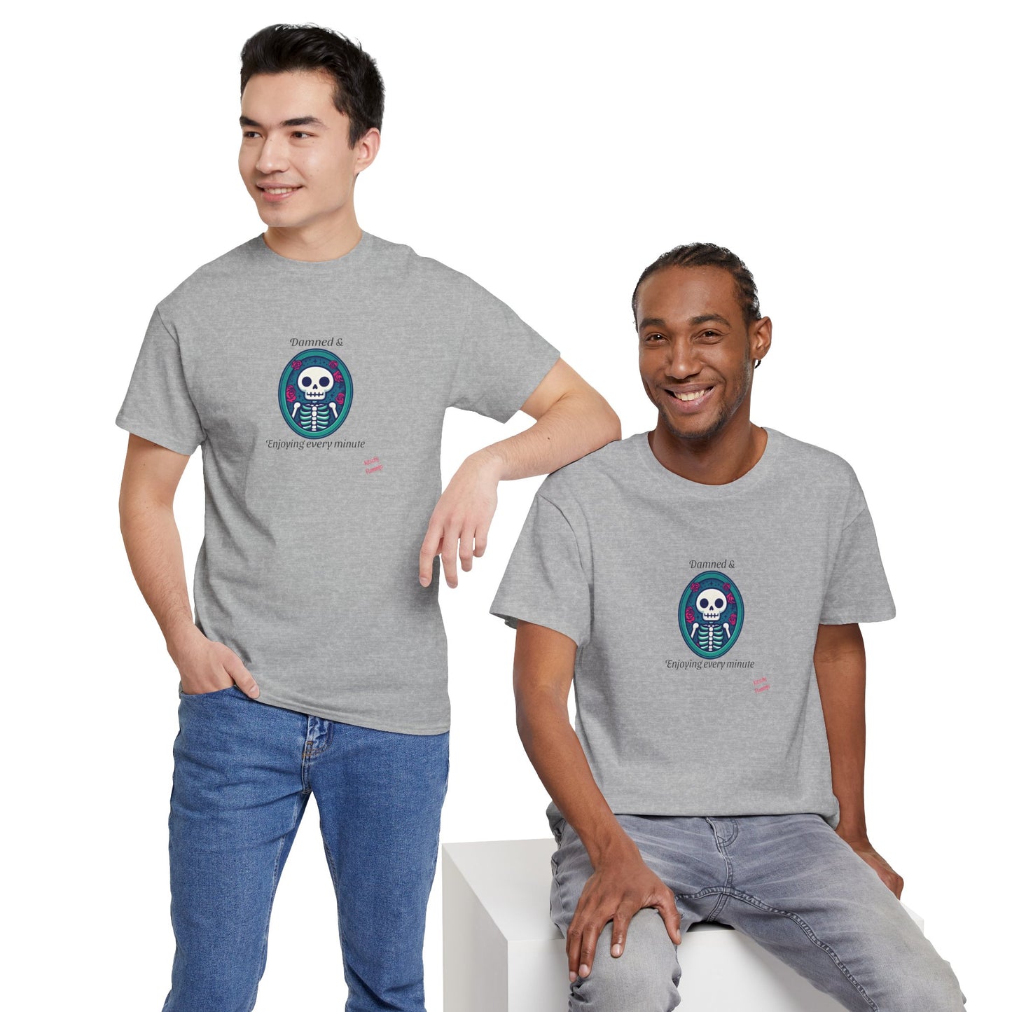 Skeleton Vibes Unisex Heavy Cotton Tee - Perfect for Halloween, Casual Wear, Gifts, Parties, and Trendy Outfits