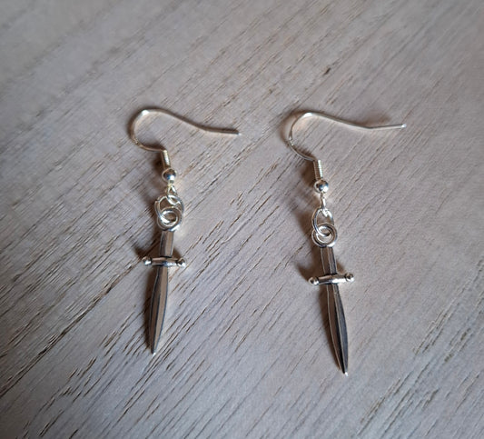 Silver Dagger Earrings