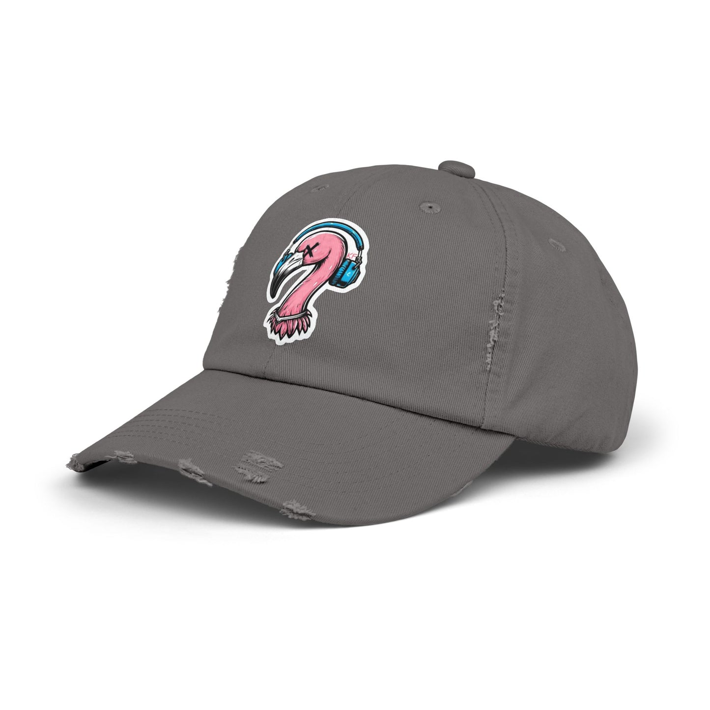 Kitschy Flamingo Distressed Cap, Cool Summer Hat, Unisex Baseball Cap, Beach Accessory, Gift for Him or Her