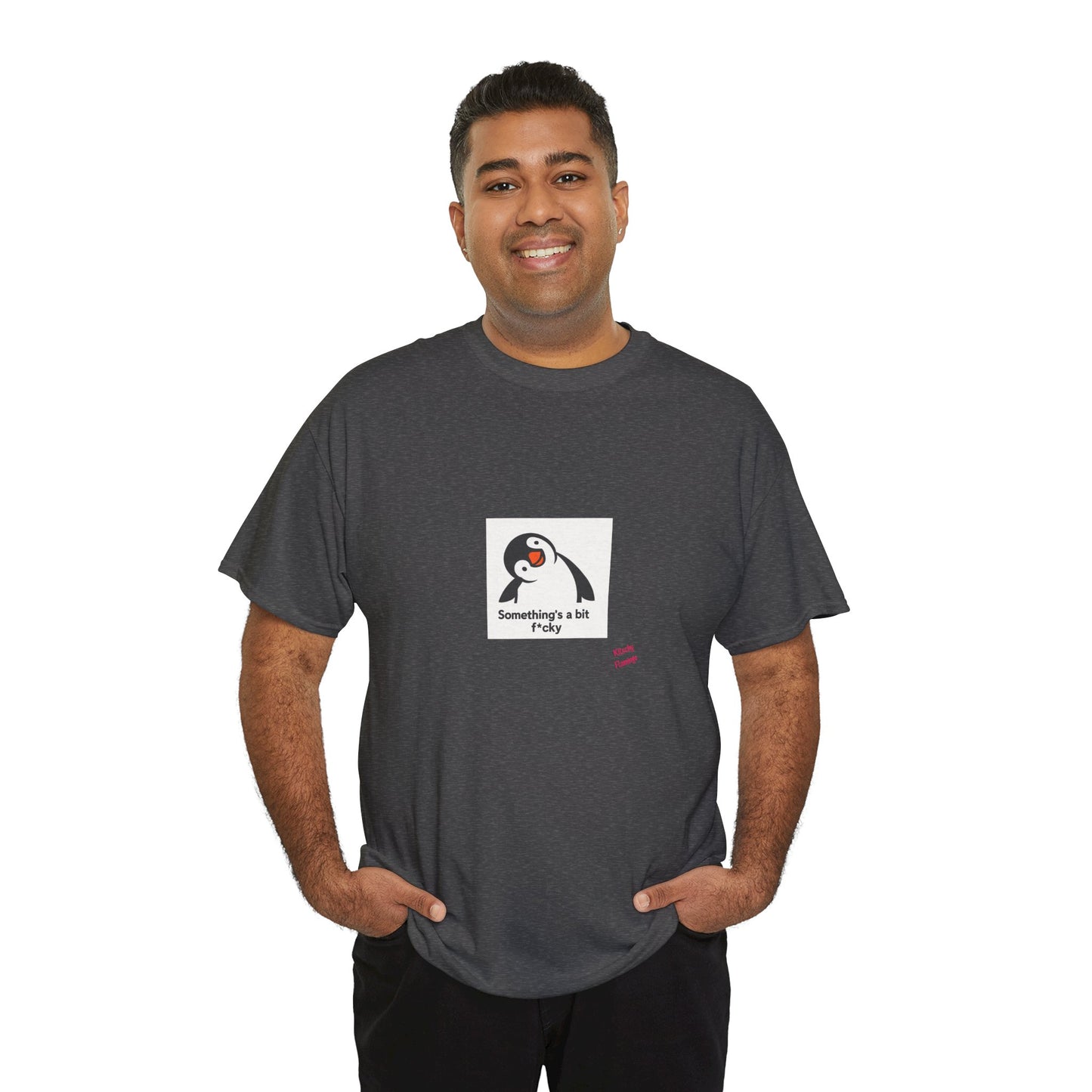 Penguin Graphic Unisex Heavy Cotton Tee | Cute Animal Shirt for Every Day, Animal Lover Gift, Fun Casual Wear, Funny, Humour