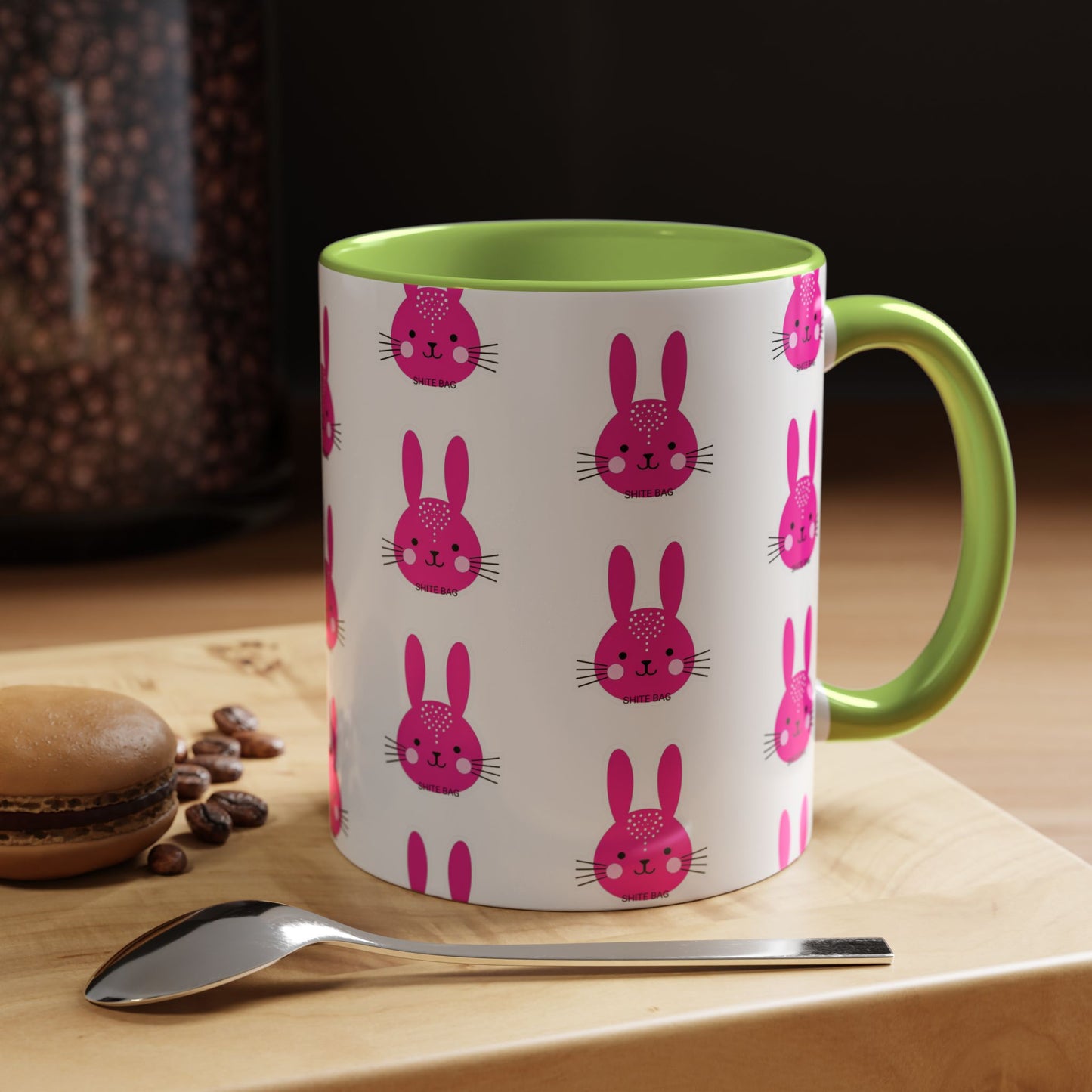 Cute Sweary Bunny Accent Coffee Mug - Fun Kitchen Decor, Coffee Lover's Cup