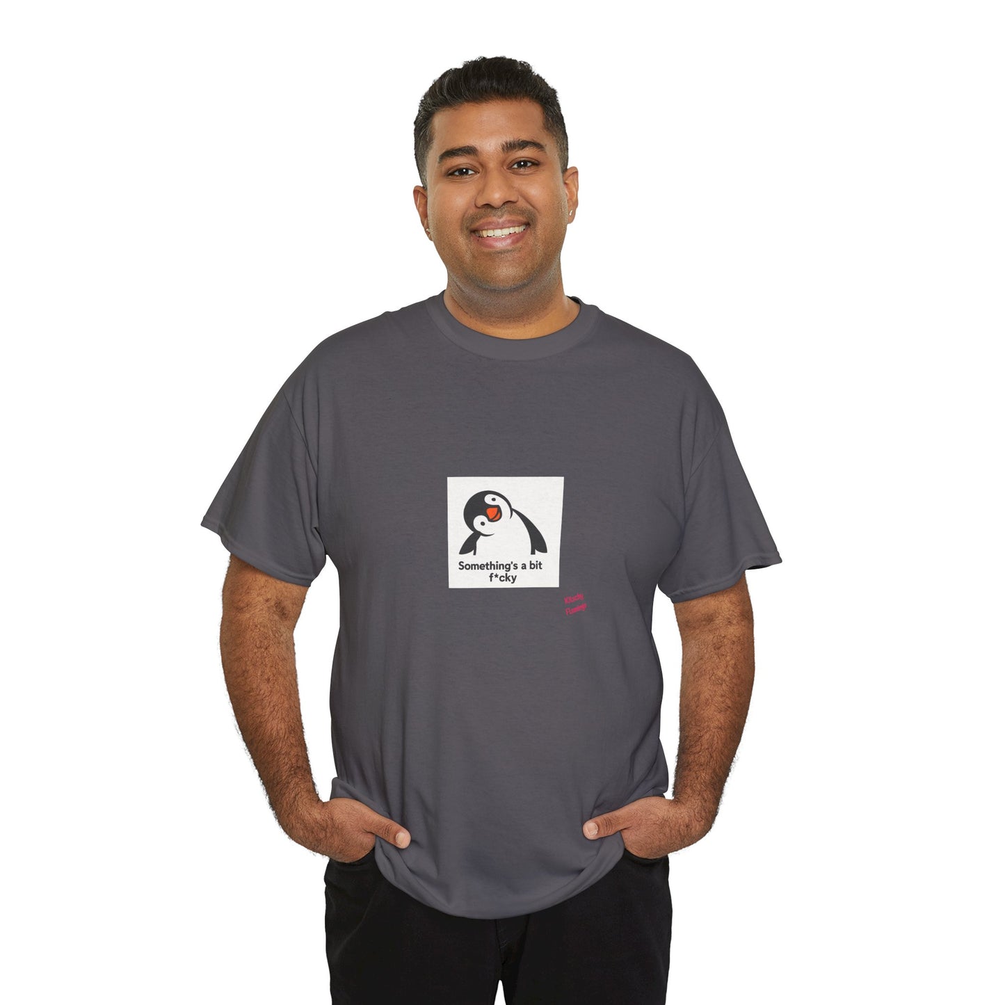 Penguin Graphic Unisex Heavy Cotton Tee | Cute Animal Shirt for Every Day, Animal Lover Gift, Fun Casual Wear, Funny, Humour