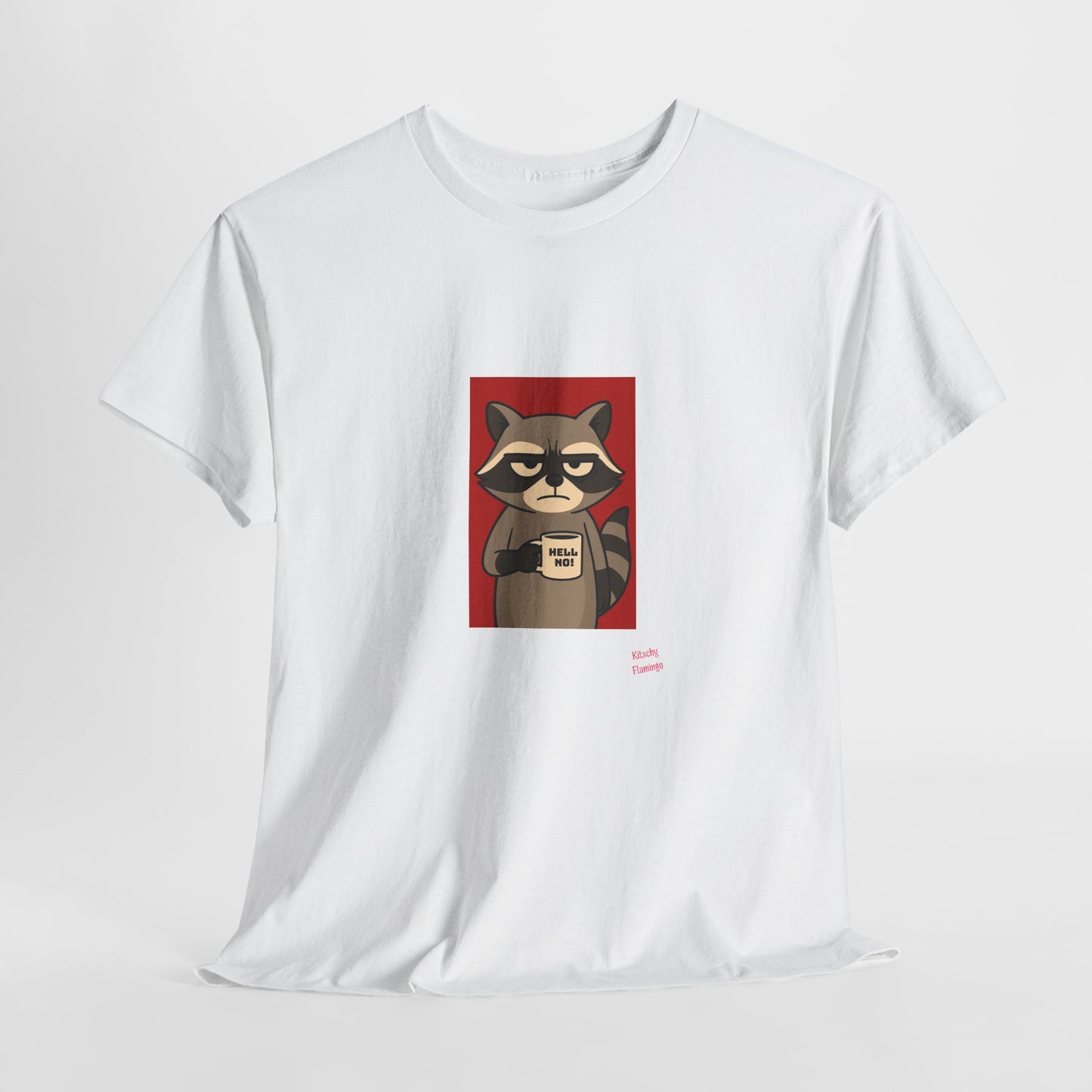 Charming Raccoon Unisex Heavy Cotton Tee, Cute Pet Lover Shirt, Gifts for Animal Lovers, Casual Wear, Birthday Gift Idea