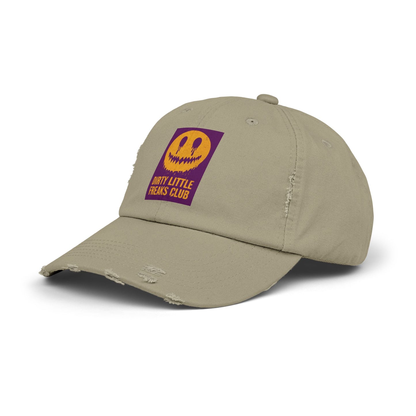 Distressed Cap: Dirty Little Freaks Club | Trendy Hat for Halloween, Vintage Vibe, Unisex Gift, Streetwear Style, Casual Accessory