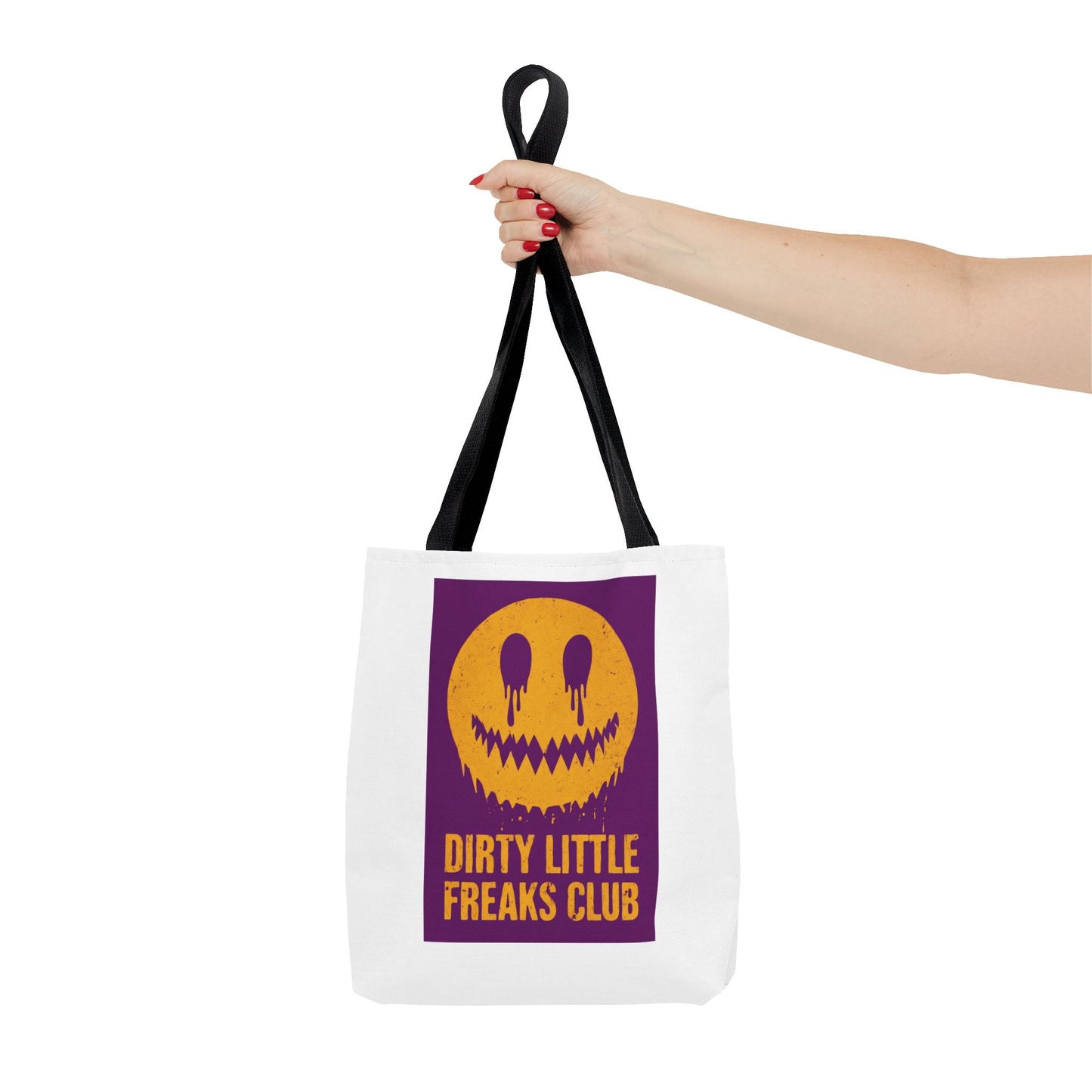 Trendy Tote Bag - Dirty Little Freaks Club | AOP Shopping Bag, Gift for Her, Gift For Him, Festival Tote, Halloween Accessory, Casual Carryall