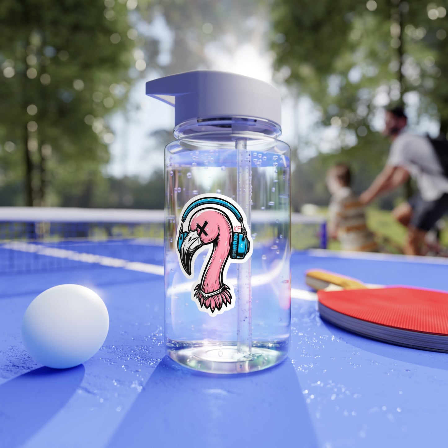 Stylish Tritan Water Bottle with Kitschy Flamingo Design, Reusable Water Container, Eco-Friendly Hydration, Ideal for Gym, Beach, and Gifts