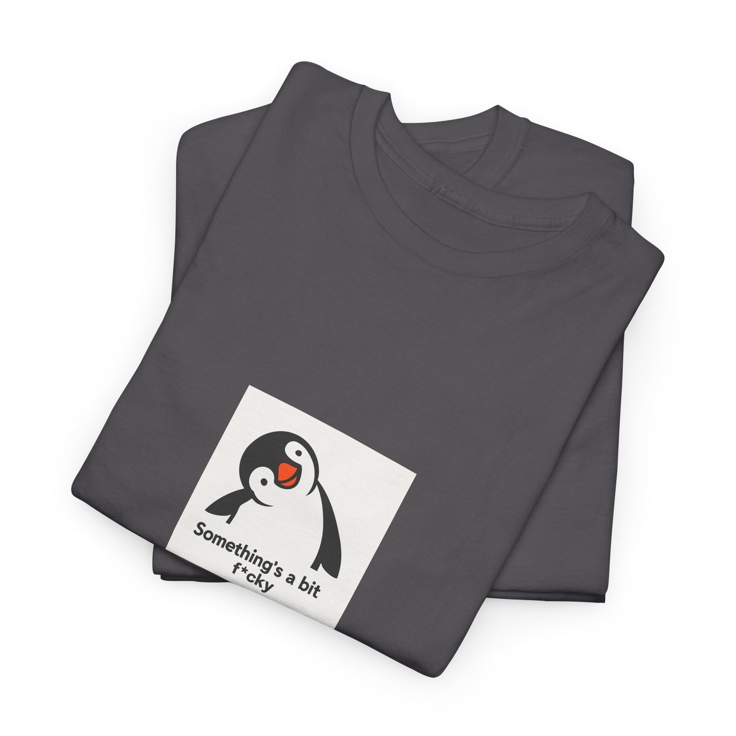 Penguin Graphic Unisex Heavy Cotton Tee | Cute Animal Shirt for Every Day, Animal Lover Gift, Fun Casual Wear, Funny, Humour