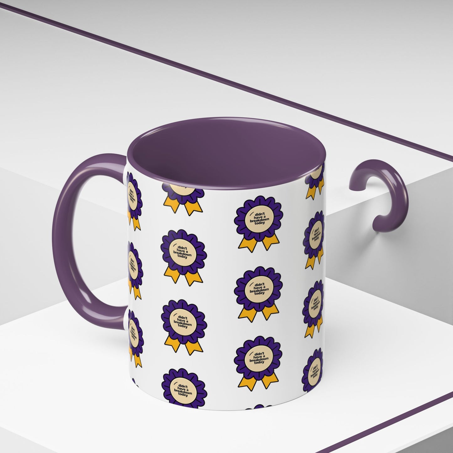 Purple Ribbon Award Coffee Mug | Winner's Gift, Celebration Mug, Office Decor, Unique Personalized Cup, Award Ceremony