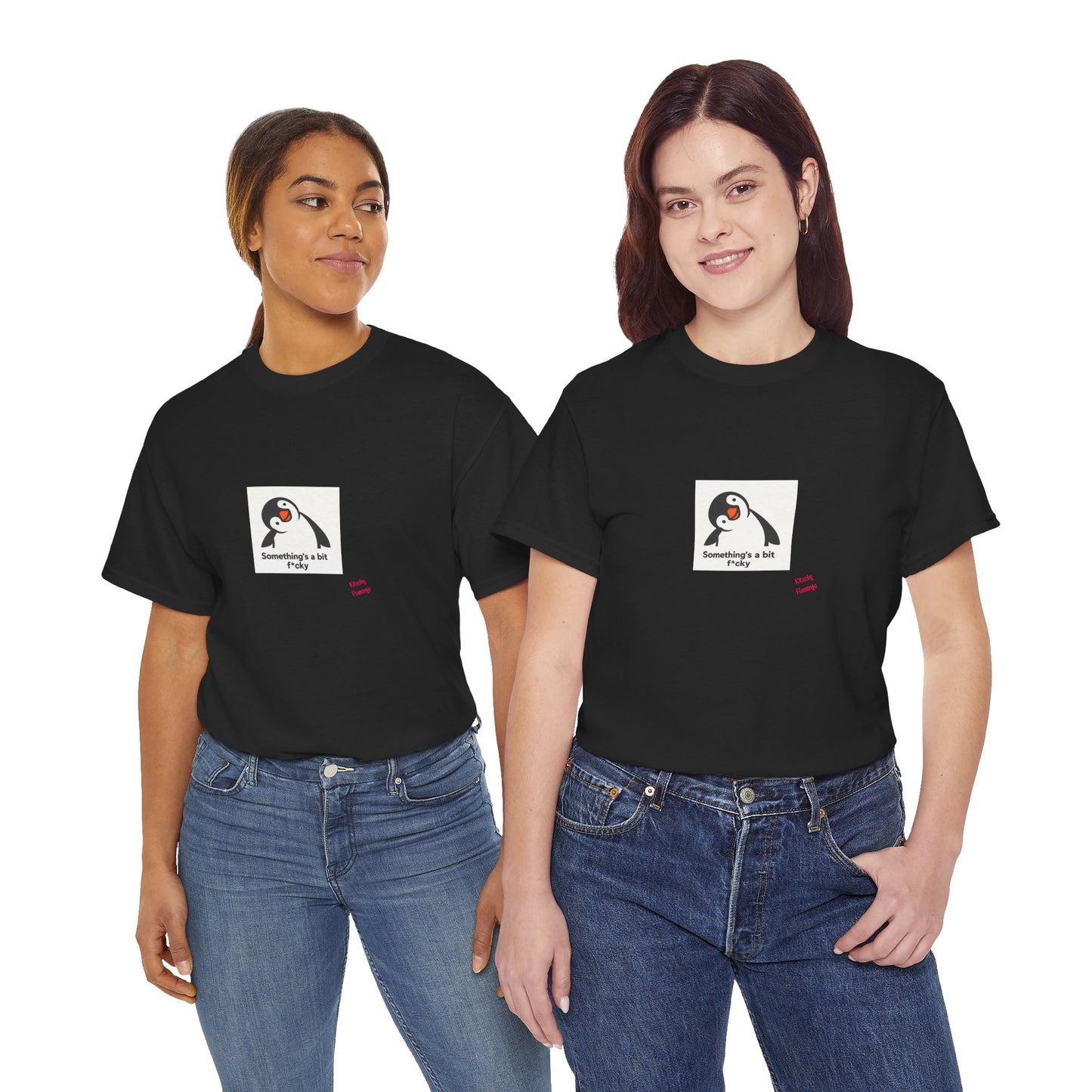 Penguin Graphic Unisex Heavy Cotton Tee | Cute Animal Shirt for Every Day, Animal Lover Gift, Fun Casual Wear, Funny, Humour