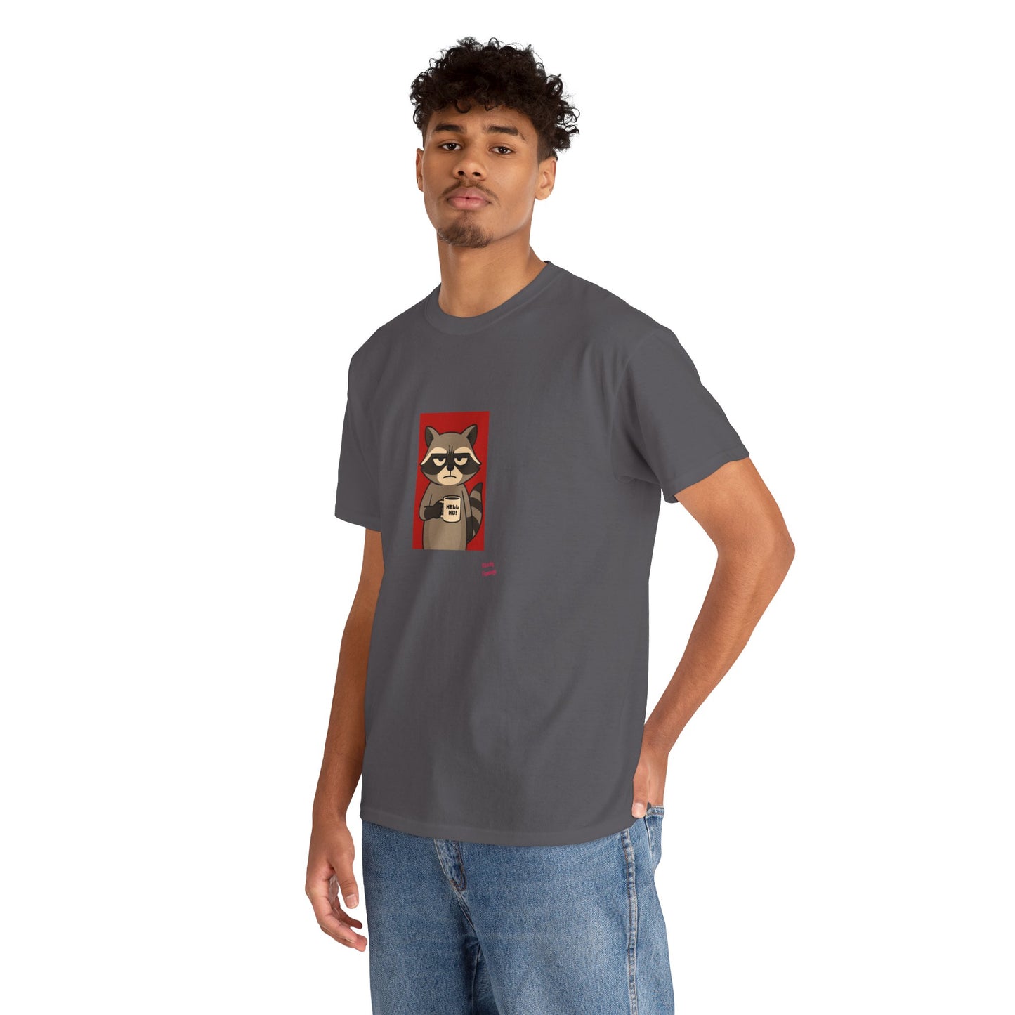 Charming Raccoon Unisex Heavy Cotton Tee, Cute Pet Lover Shirt, Gifts for Animal Lovers, Casual Wear, Birthday Gift Idea