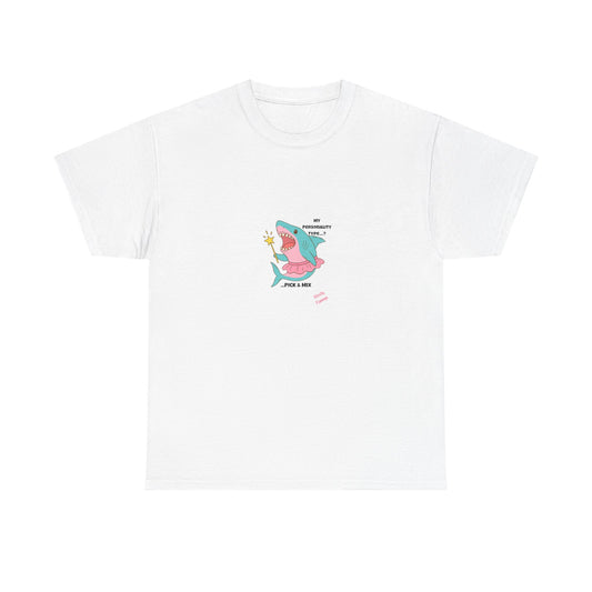Funny Graphic Shark Tee for Creatives, Unisex Heavy Cotton Shirt, Positive Vibes T-Shirt, Gift for Art Lovers, Spring Fashion Wear