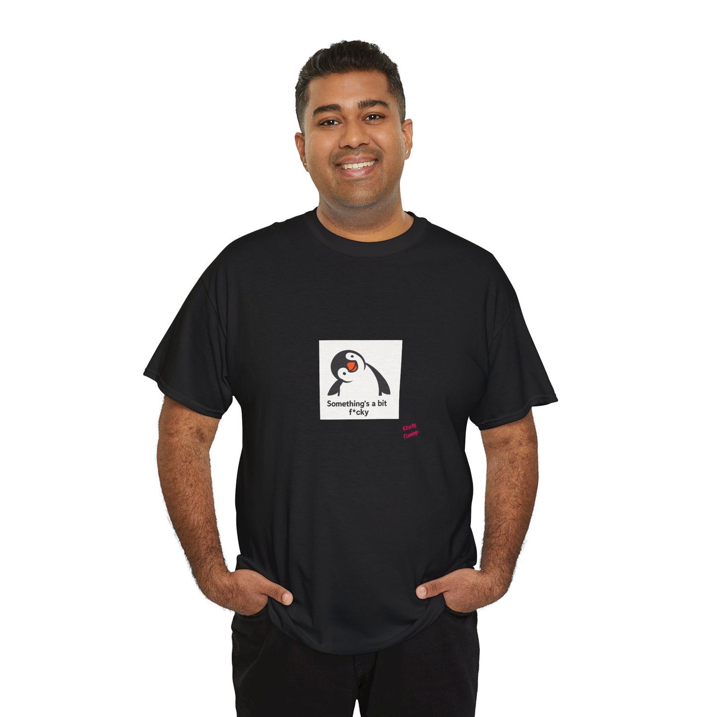 Penguin Graphic Unisex Heavy Cotton Tee | Cute Animal Shirt for Every Day, Animal Lover Gift, Fun Casual Wear, Funny, Humour