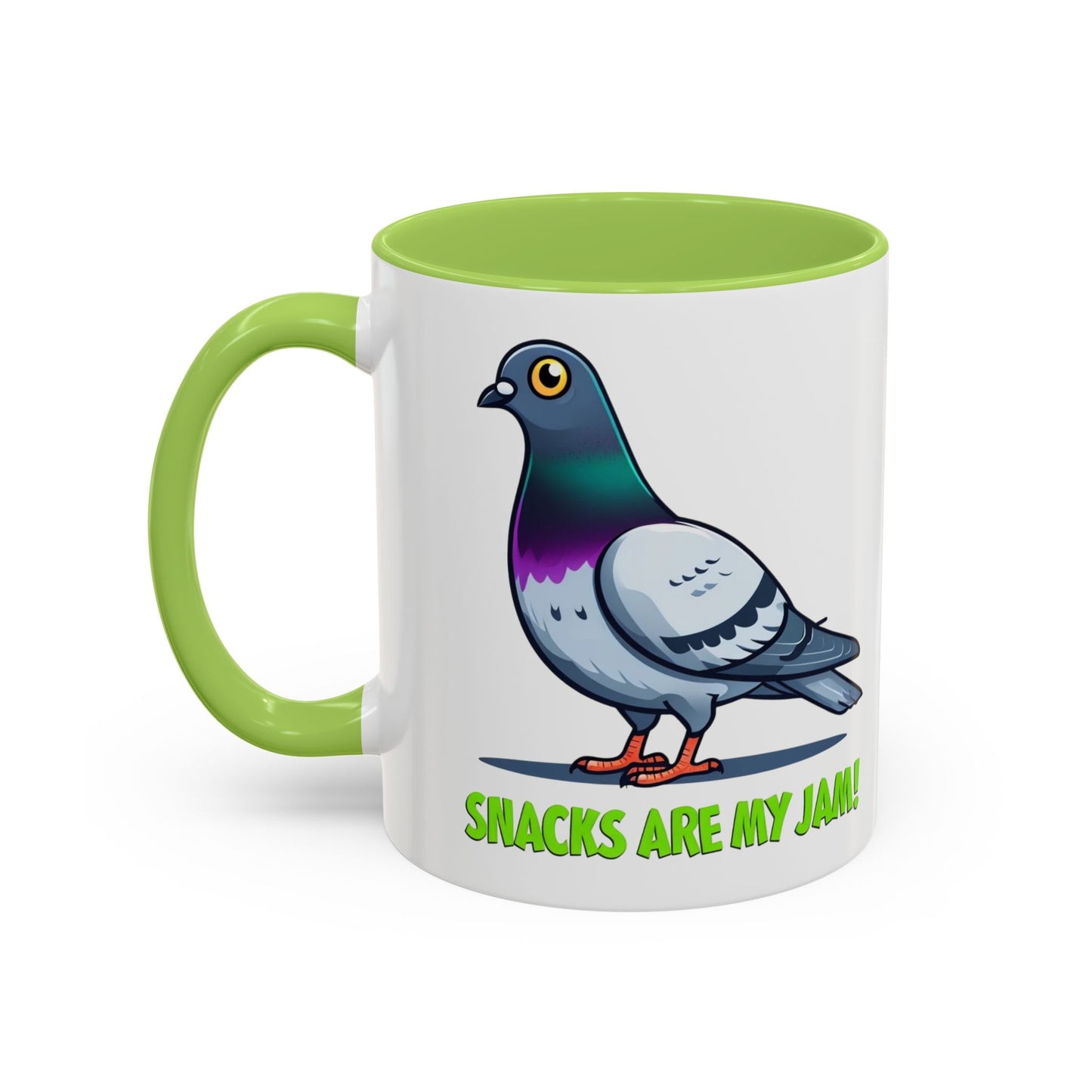 Funny Pigeon Coffee Mug, Unique Gift for Bird Lovers, Office Mug, Snack Lovers, Cute Animal Mug