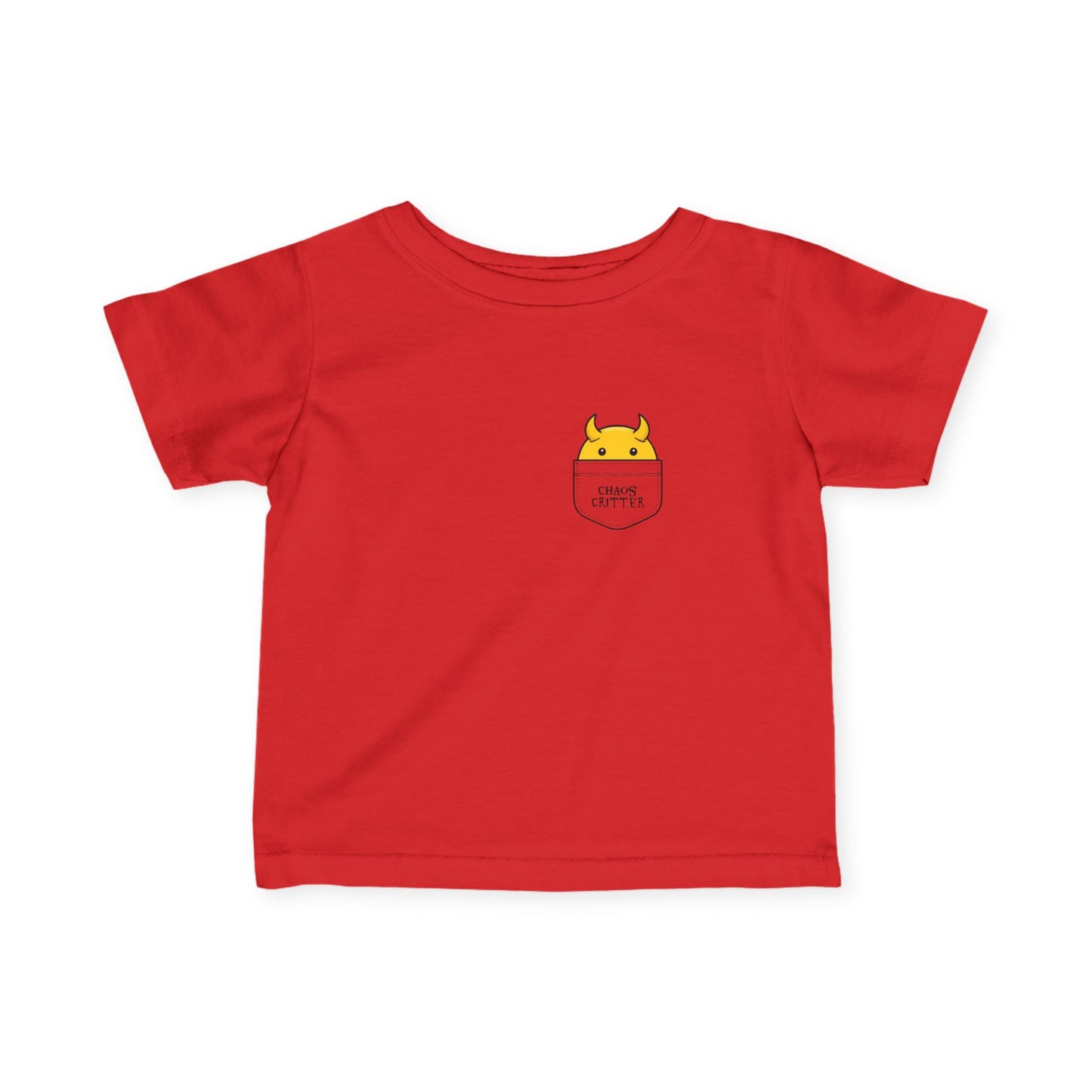 Cute Baby Pocket Monster Tee, Infant T-Shirt, Kids Birthday Gift, Baby Shower Present, Yellow Monster Design
