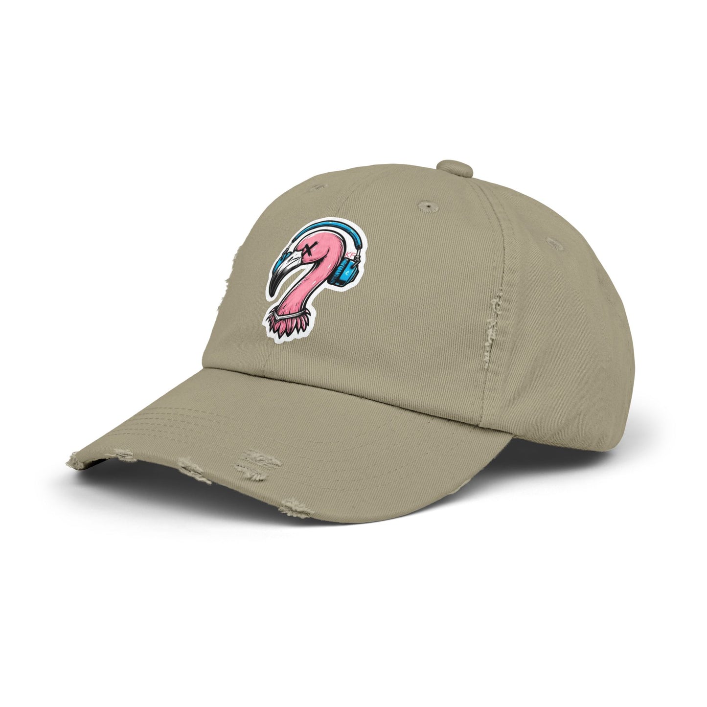 Kitschy Flamingo Distressed Cap, Cool Summer Hat, Unisex Baseball Cap, Beach Accessory, Gift for Him or Her