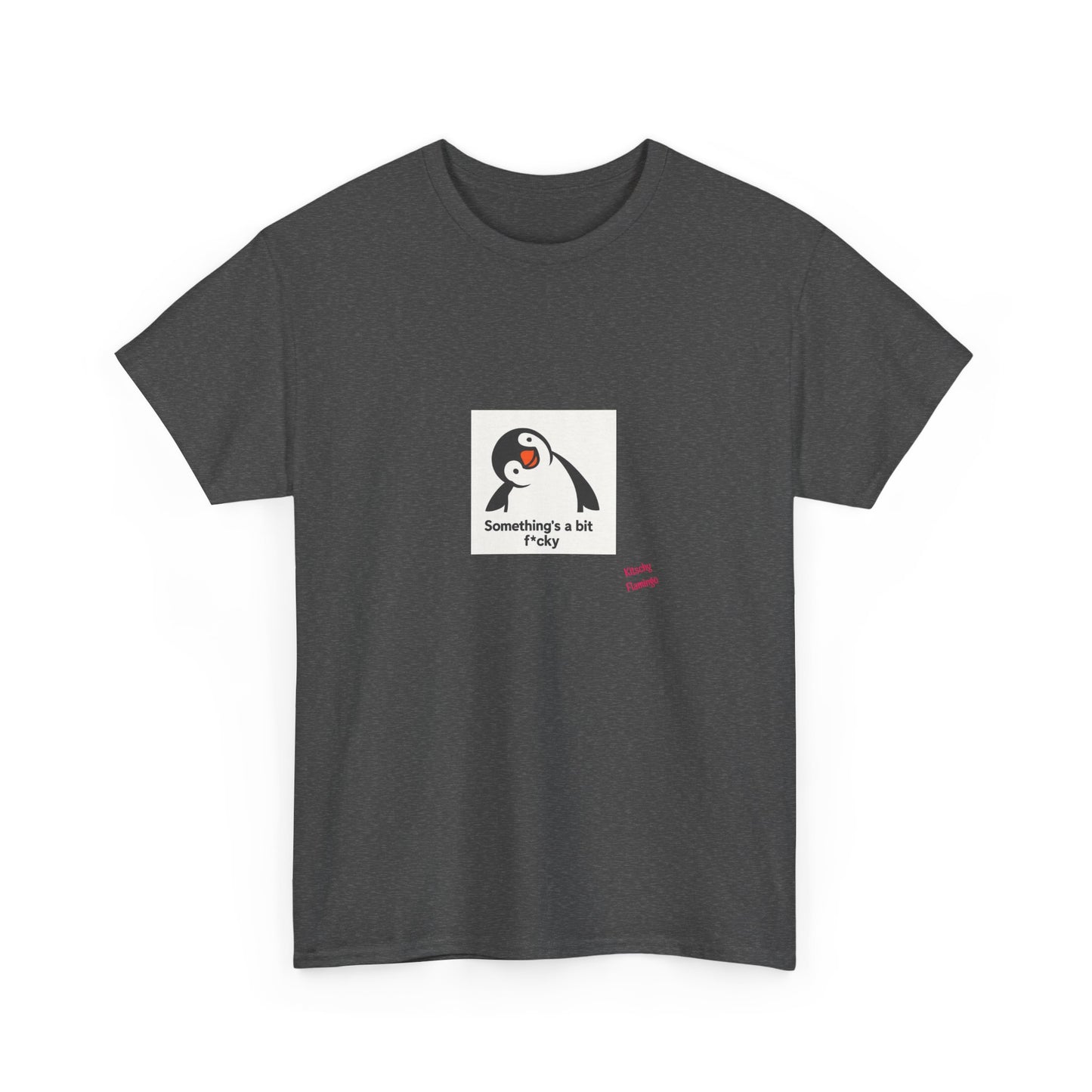 Penguin Graphic Unisex Heavy Cotton Tee | Cute Animal Shirt for Every Day, Animal Lover Gift, Fun Casual Wear, Funny, Humour