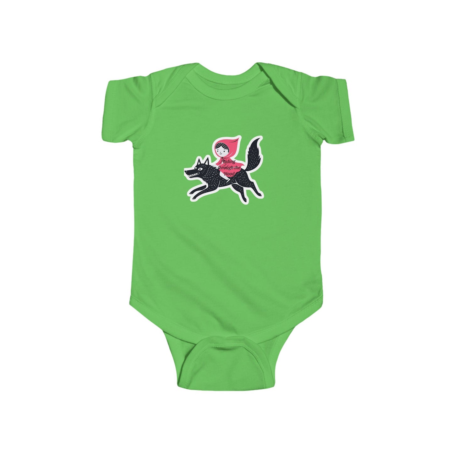 Whimsical Baby Bodysuit with Little Red Riding Hood and Wolf Design - Perfect for Playtime, Baby Showers, Birthdays, Everyday Wear, [...]
