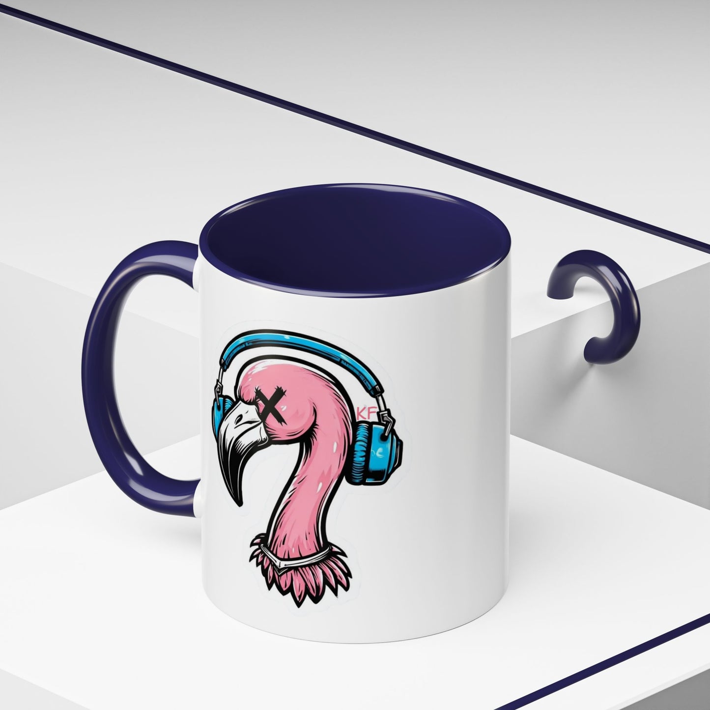 Vibrant Kitschy Flamingo Coffee Mug, Fun Gift for Music Lovers, Stylish Tea Mug, Tropical Drinkware, Unique Housewarming Present
