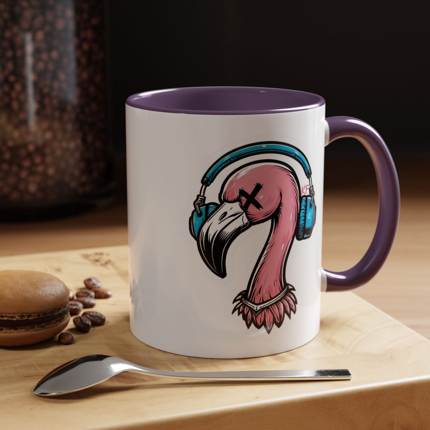 Vibrant Kitschy Flamingo Coffee Mug, Fun Gift for Music Lovers, Stylish Tea Mug, Tropical Drinkware, Unique Housewarming Present