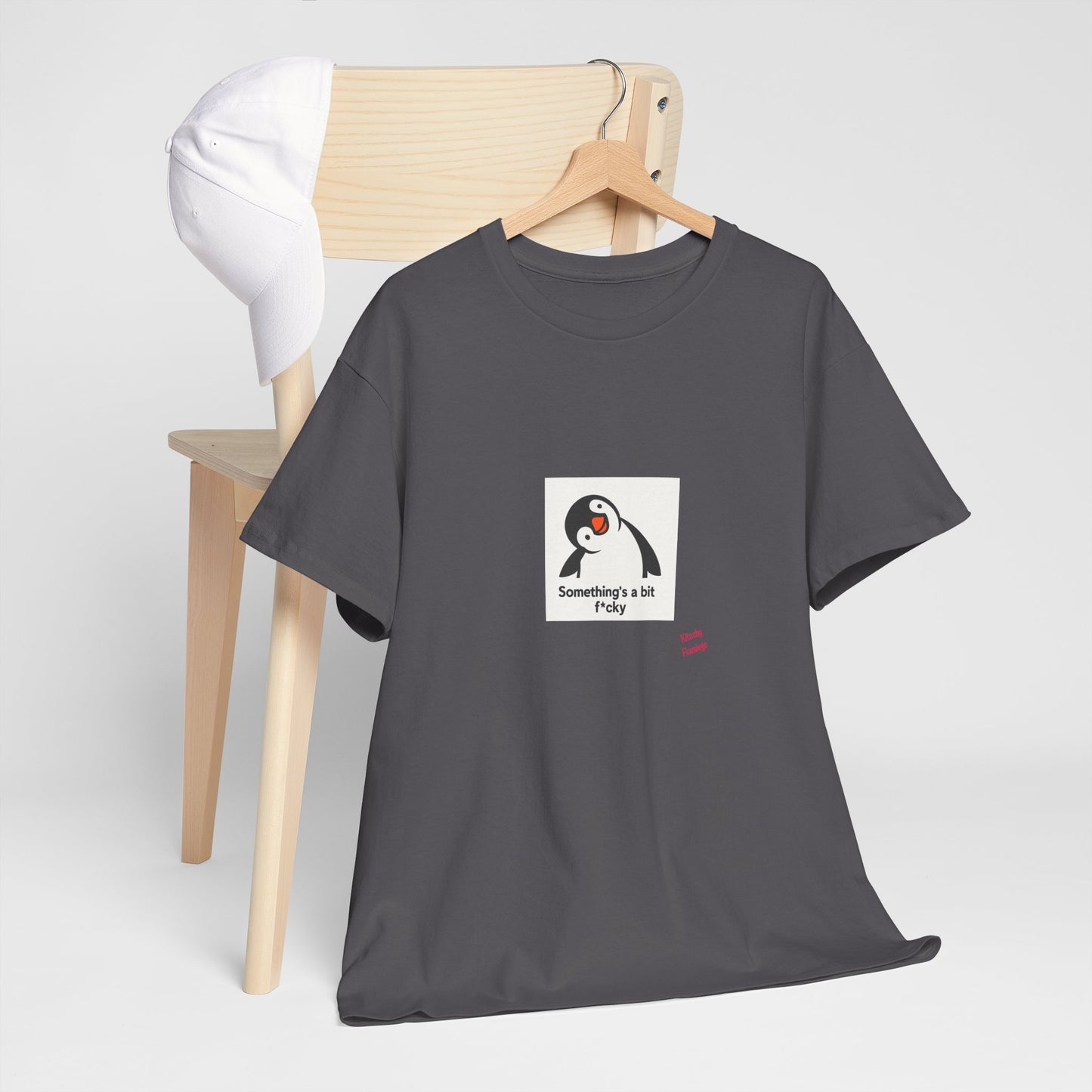 Penguin Graphic Unisex Heavy Cotton Tee | Cute Animal Shirt for Every Day, Animal Lover Gift, Fun Casual Wear, Funny, Humour