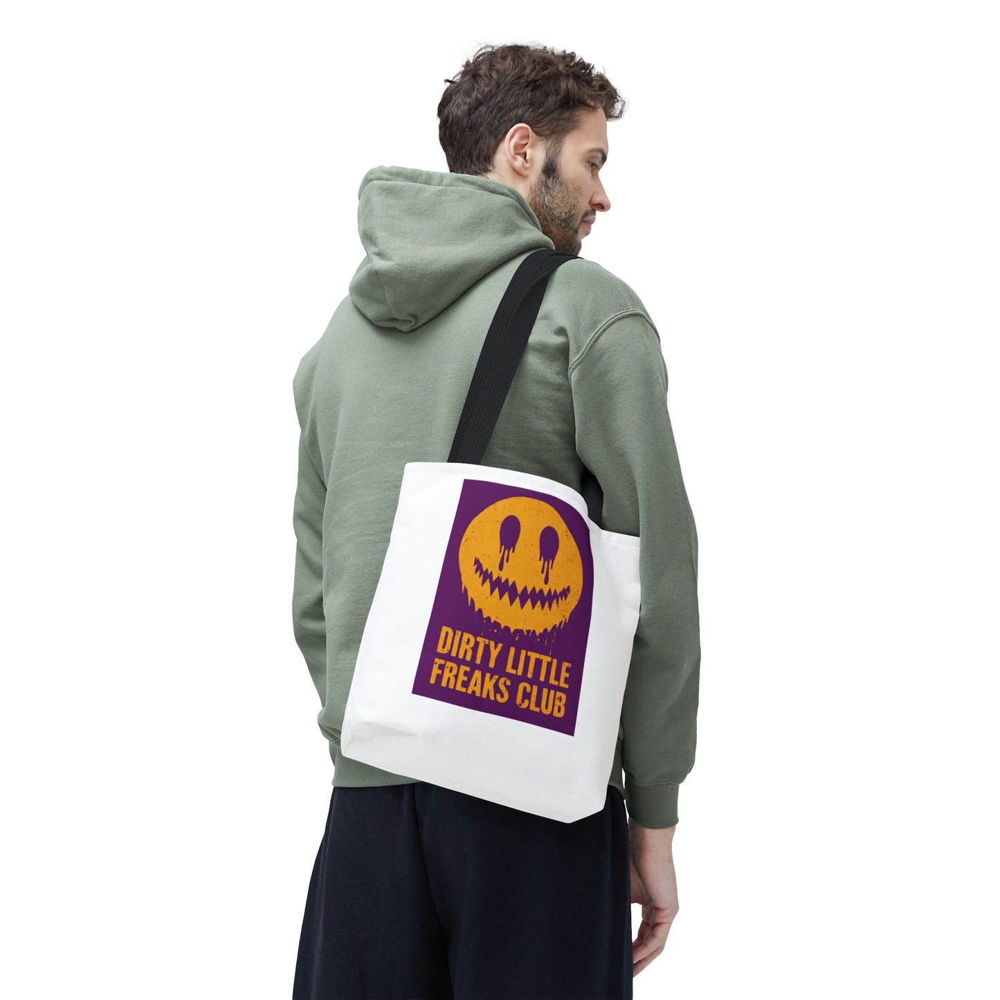 Trendy Tote Bag - Dirty Little Freaks Club | AOP Shopping Bag, Gift for Her, Gift For Him, Festival Tote, Halloween Accessory, Casual Carryall