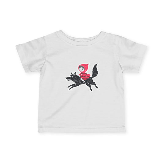 Whimsical Infant Tee - Little Red Riding Hood Adventure, Baby T-Shirt, Kids Clothing, Nursery Gift, Toddler Apparel