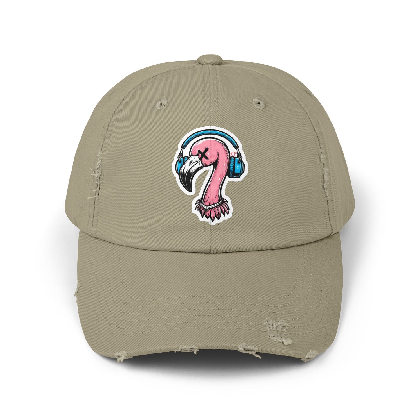 Kitschy Flamingo Distressed Cap, Cool Summer Hat, Unisex Baseball Cap, Beach Accessory, Gift for Him or Her