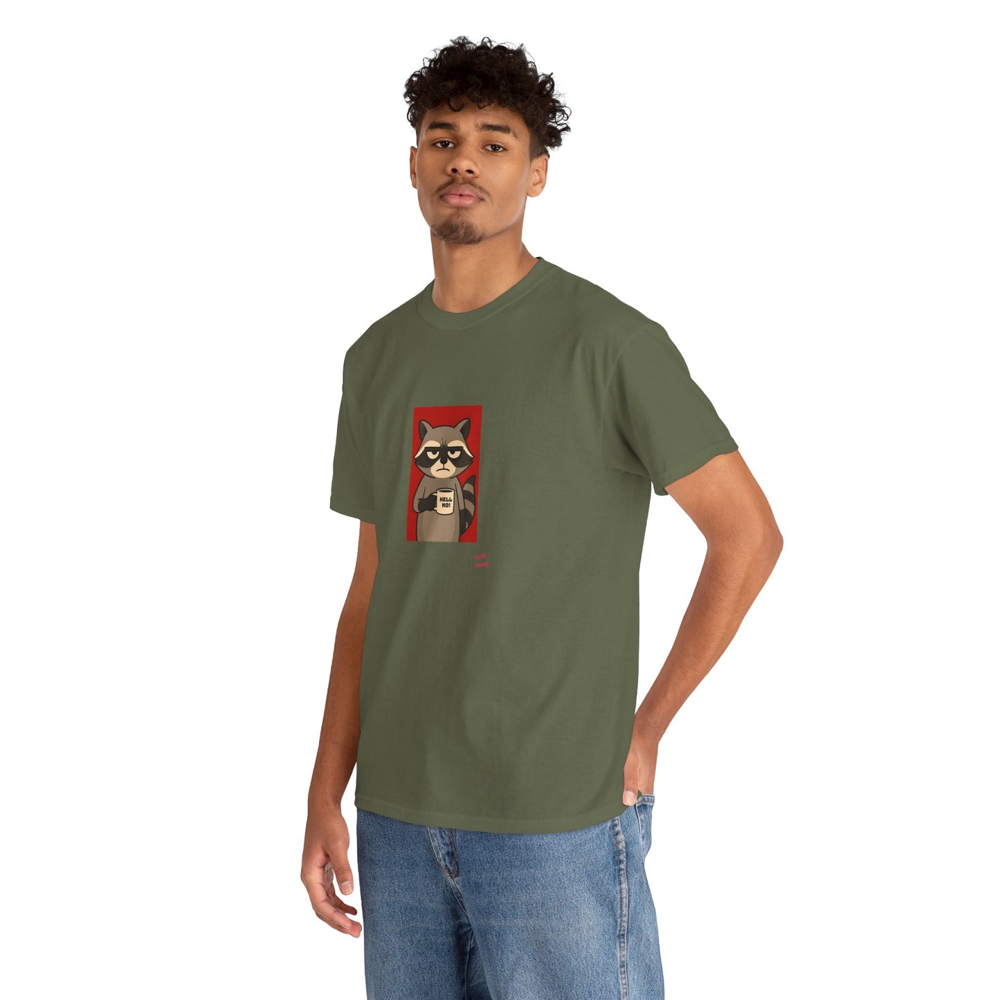 Charming Raccoon Unisex Heavy Cotton Tee, Cute Pet Lover Shirt, Gifts for Animal Lovers, Casual Wear, Birthday Gift Idea