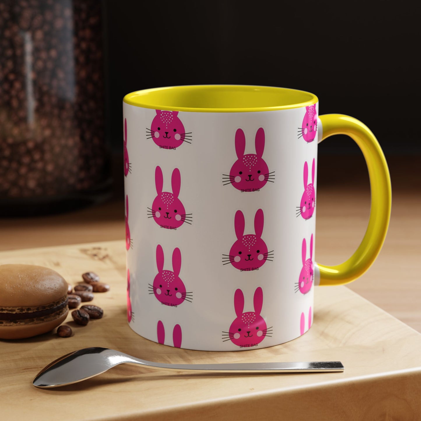 Cute Sweary Bunny Accent Coffee Mug - Fun Kitchen Decor, Coffee Lover's Cup