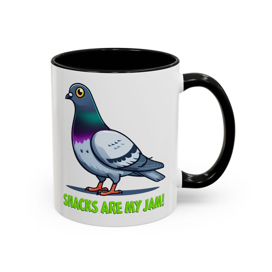 Funny Pigeon Coffee Mug, Unique Gift for Bird Lovers, Office Mug, Snack Lovers, Cute Animal Mug