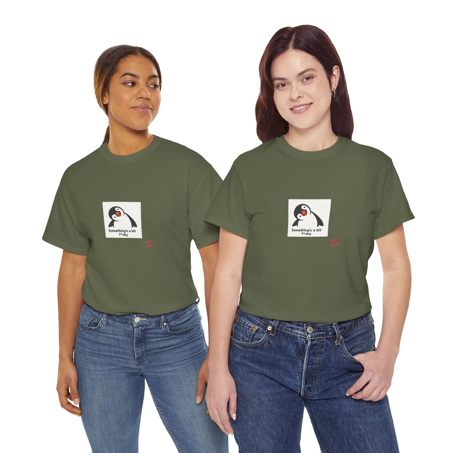 Penguin Graphic Unisex Heavy Cotton Tee | Cute Animal Shirt for Every Day, Animal Lover Gift, Fun Casual Wear, Funny, Humour