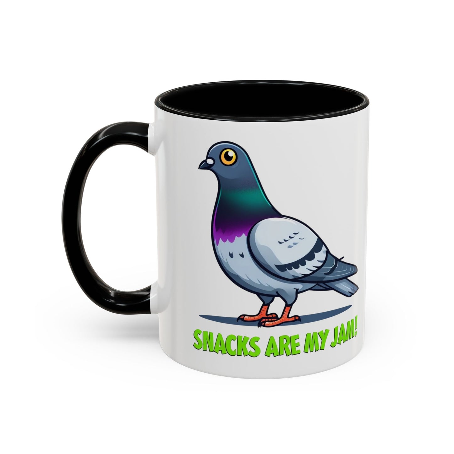 Funny Pigeon Coffee Mug, Unique Gift for Bird Lovers, Office Mug, Snack Lovers, Cute Animal Mug