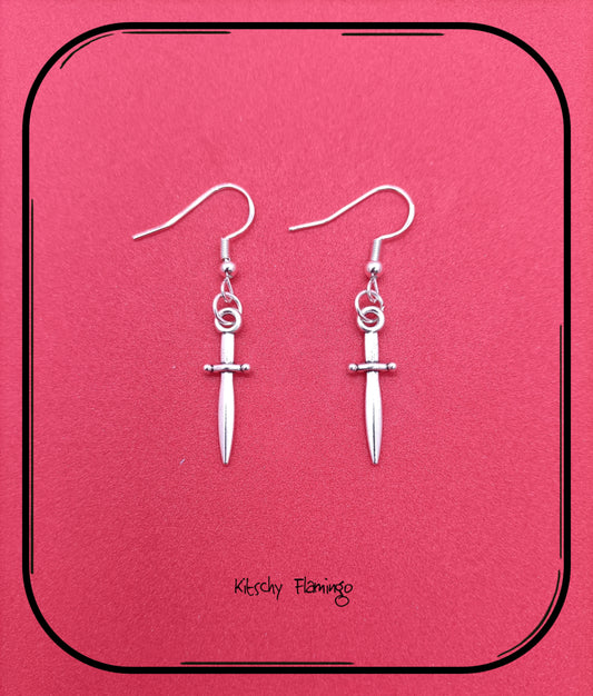 Silver Dagger Earrings